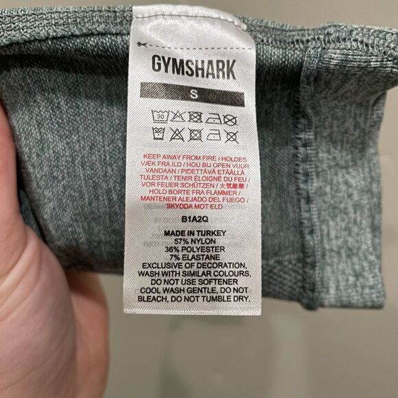 Gymshark High-Waisted Green Marled Crop Leggings - Size: Small - Picture 2 of 6